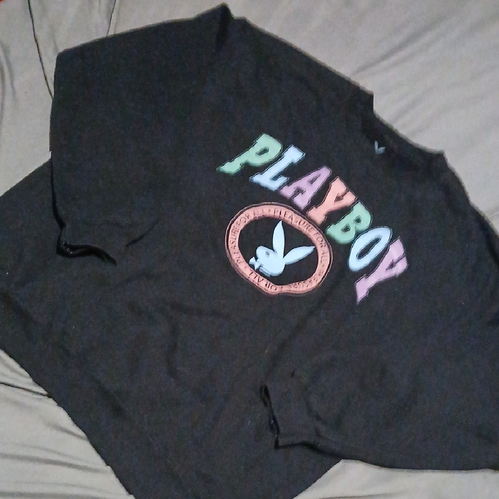 Playboy Black Multicolor Logo Sweatshirt. Sz.L‎